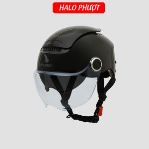 Nón Bảo Hiểm Falcon BEE F14 Đen Ghi Bóng