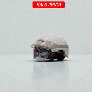 Nón Bảo Hiểm Falcon F11 Beige Kính Tráng Gương