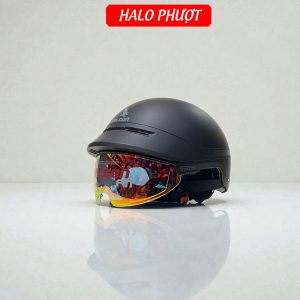 Nón Bảo Hiểm Falcon F11 Đen Nhám Kính REVO Cam