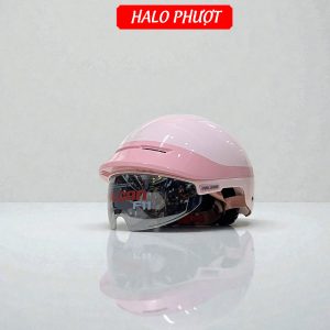 Nón Bảo Hiểm Falcon F11 Hồng Pastel Kính Tráng Gương