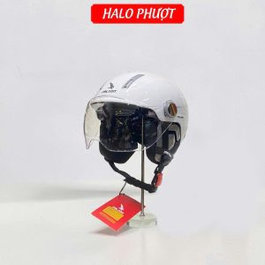 Nón Bảo Hiểm Falcon F17 Trắng Bóng (Tặng Ốp Tai)