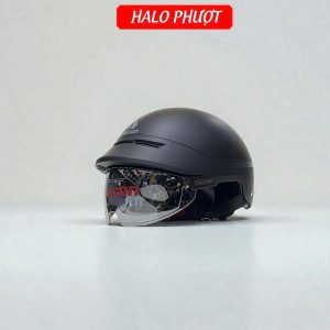Nón Bảo Hiểm Falcon F11 Đen Nhám Kính Tráng Gương