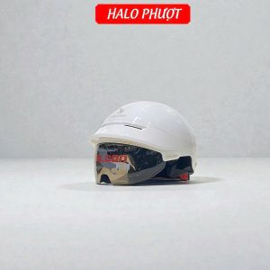 Nón Bảo Hiểm Falcon F11 Trắng Bóng Kính Đen