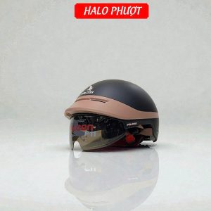 Nón Bảo Hiểm Falcon F11 Đen Nhám Nâu Kính Đen