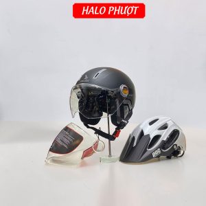 Nón Falcon F17 Đen Nhám Tặng POC P07 + Kính Dài