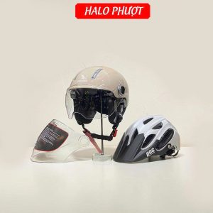 Nón Falcon F17 Beige Tặng POC P07 + Kính Dài