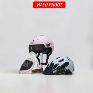 Nón Falcon F17 Hồng Bóng Tặng POC P07 + Kính Dài