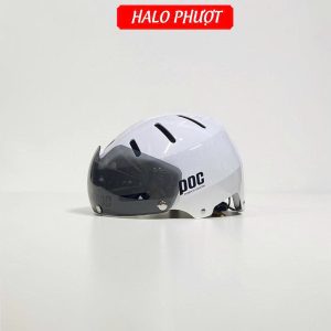 Nón POC P05 Trắng Bóng Kính Hít Nam Châm