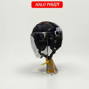 Nón POC P10 Đen Bóng Kính Dài Chuẩn Xe Máy