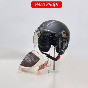 Nón Falcon F17 Đen Nhám Tặng Kính Dài