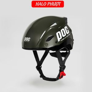 Nón POC P01 V2 Xanh Titan Bóng Chuẩn Xe Máy (Tặng Đuôi Gió)