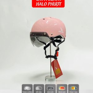 Nón Nửa Đầu Falcon F08 Hồng Kính Nam Châm