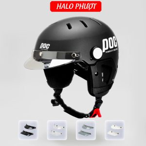 Nón POC P05 V2 Đen Nhám Lưỡi Trai Nam Châm