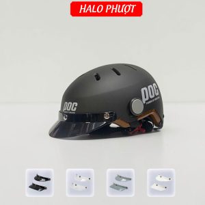 Nón POC P05 V2 Đen Nhám Viền Nâu Lưỡi Trai Nam Châm