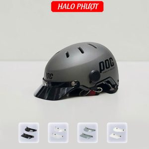 Nón POC P05 V2 Xám Nhám Lưỡi Trai Nam Châm